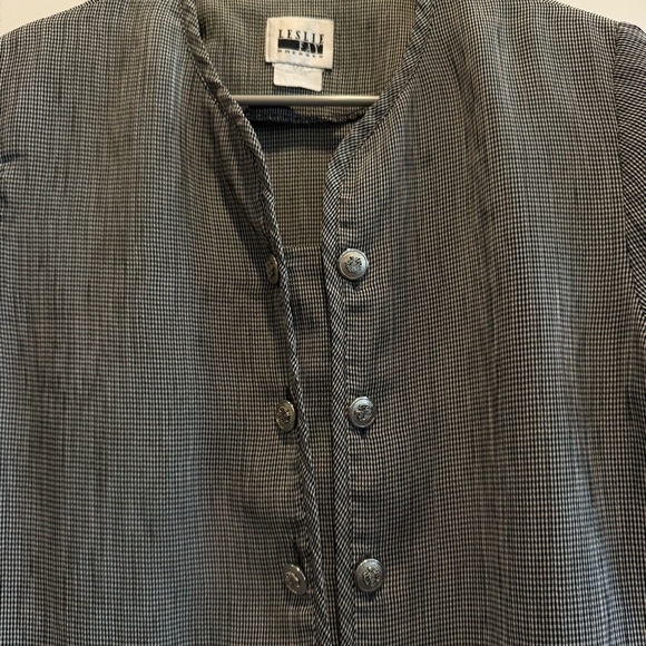 Leslie Fay Black and White Checkered Blouse - Picture 2 of 7